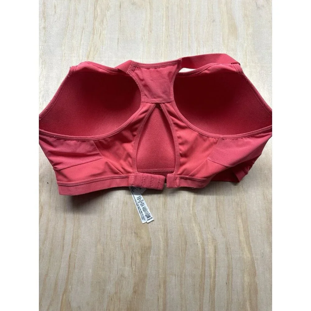 Victoria Secret Sports Bra 38DDD‎ Neon Orange Padded Full Coverage Razor Back